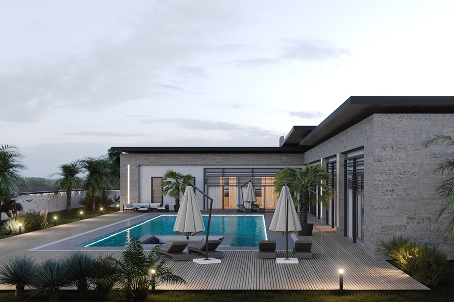 <span>Exterior</span> Modern House Qatar